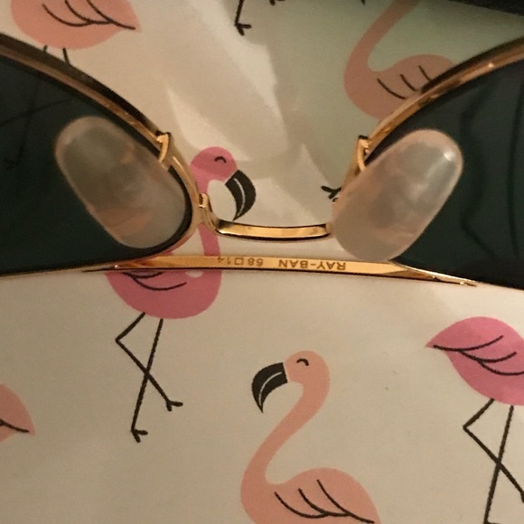 PINK ANS GOLD REFLECTIVE RAYBAN AVIATORS 58MM - Picture 4 of 5